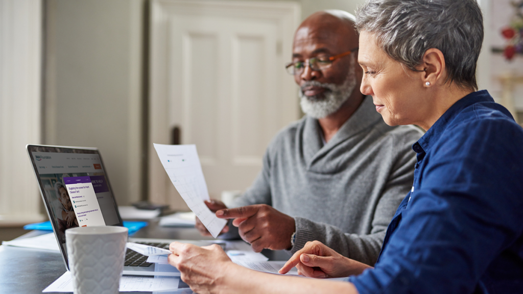 Couple checking the availability of funds