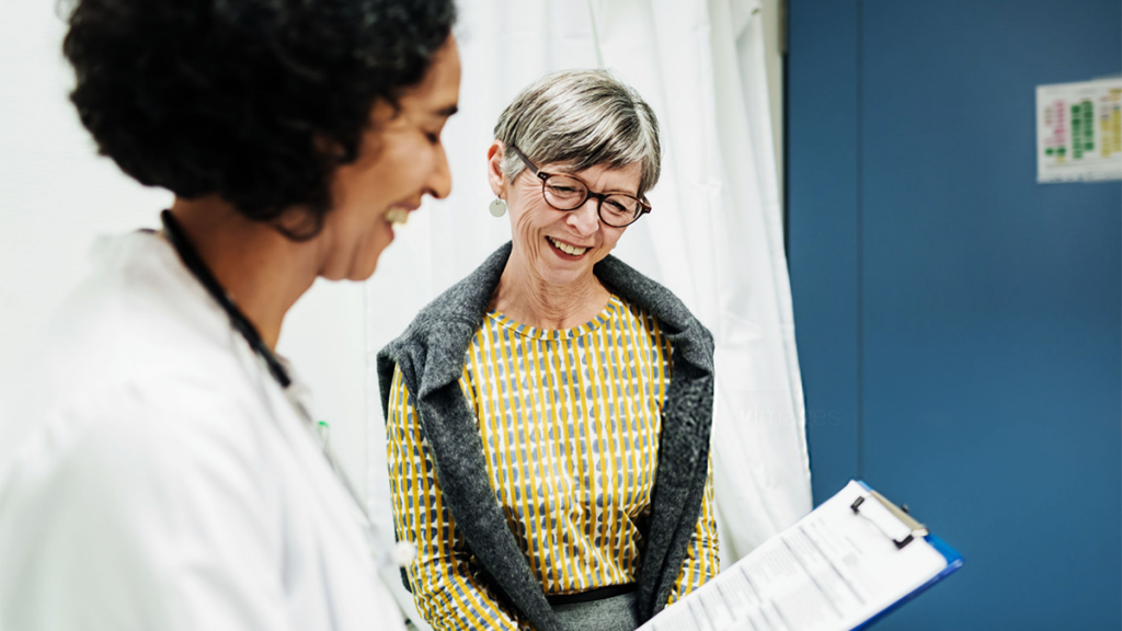 woman with doctor